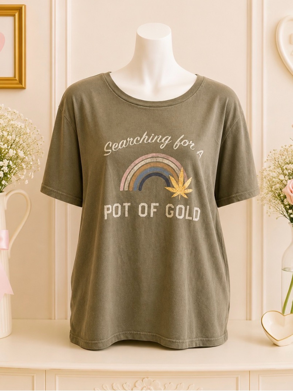 NWT Lucky Brand Pot of Gold Graphic Tee Size X-Large